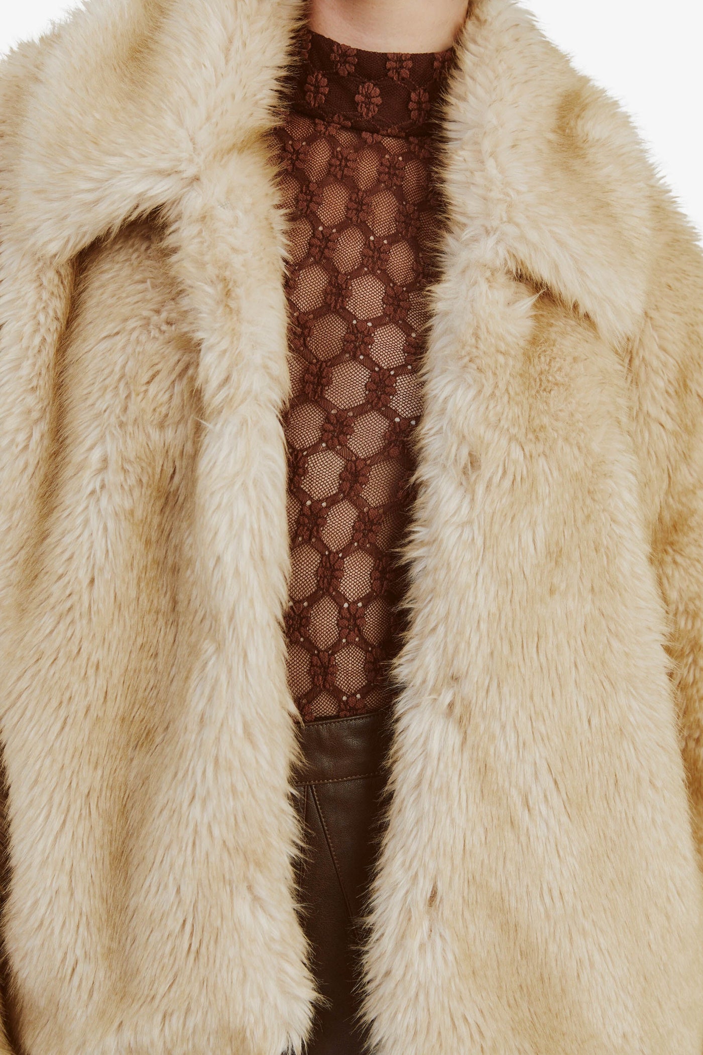 Sarissa Faux Fur Jacket - Oatmeal - SHOPJAUS - JAUS