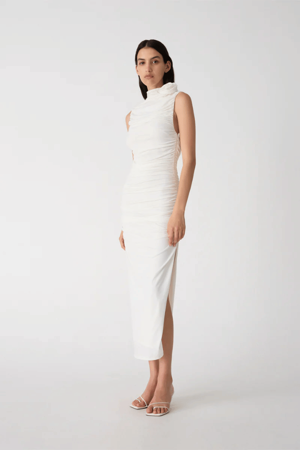 Misha Frankie Midi Dress - Ivory - SHOPJAUS - JAUS