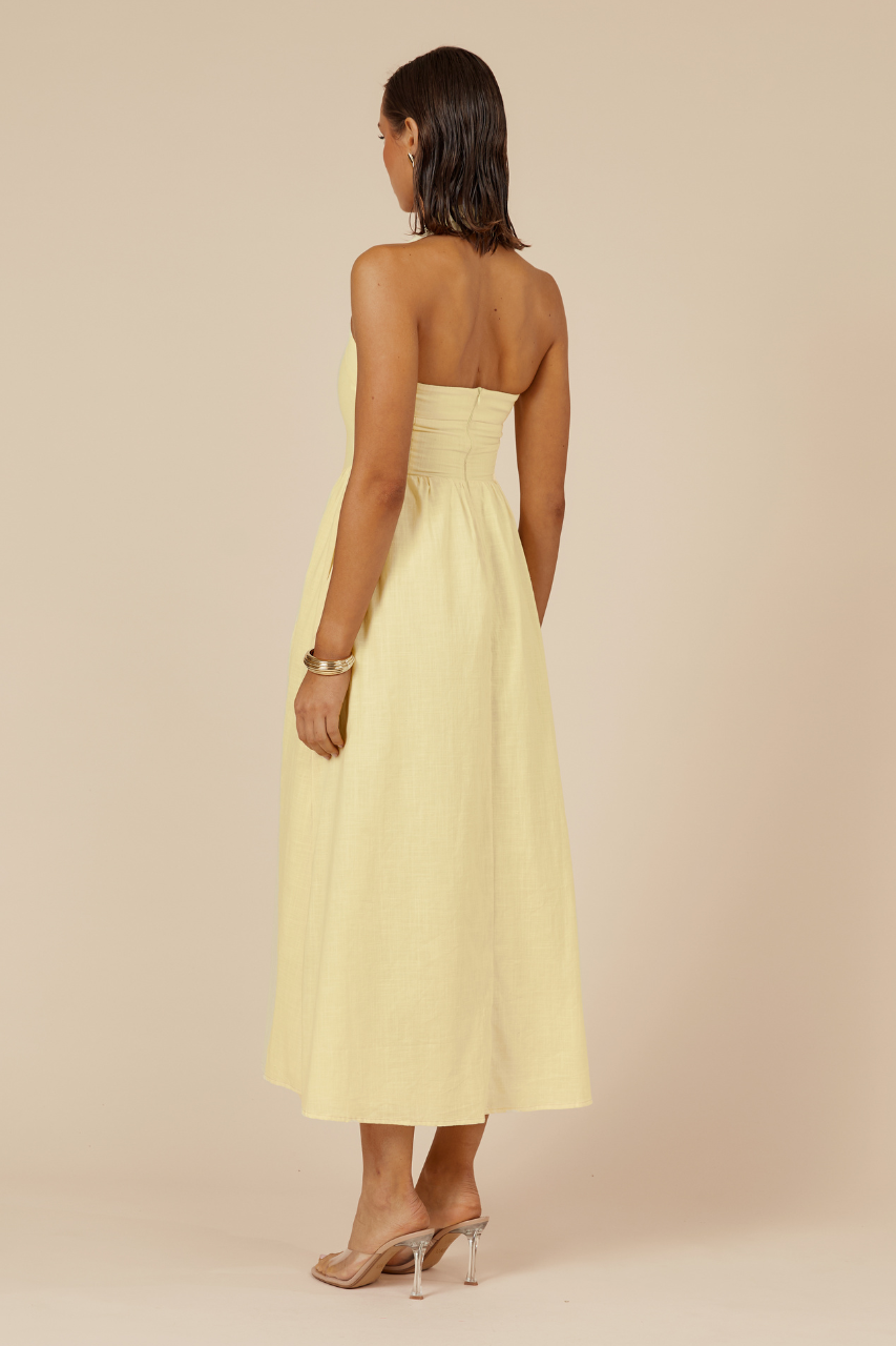 Locklea Midi Dress - Lemon | JAUS
