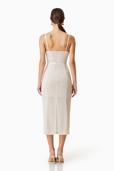 Bella Cocktail Midi Dress - Ivory - SHOPJAUS - JAUS