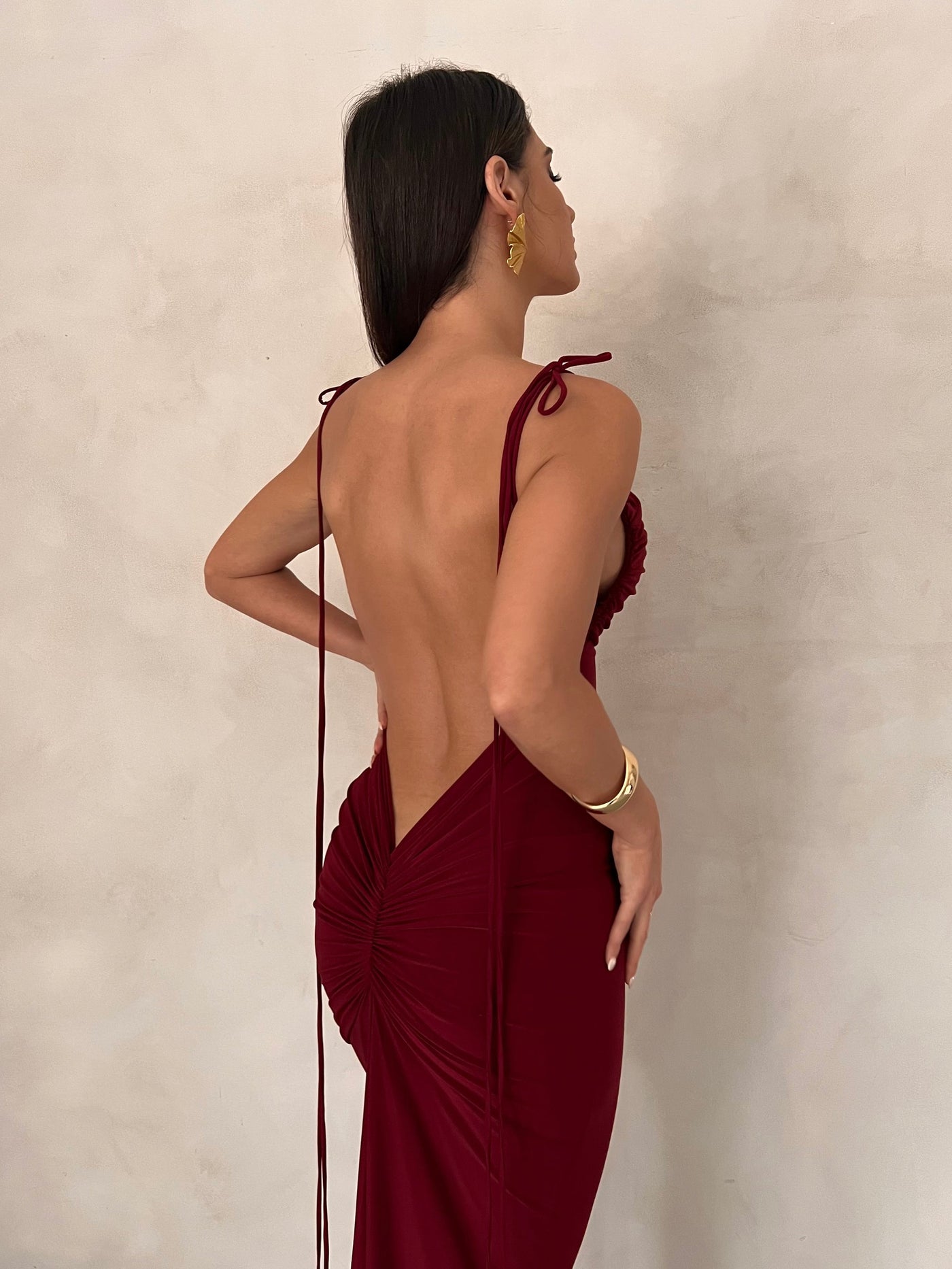 Jiani Gown - Wine - SHOPJAUS - JAUS