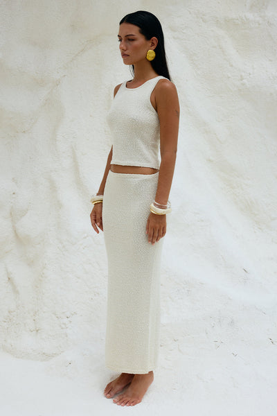 Adda Midi Skirt - Ivory - SHOPJAUS - JAUS