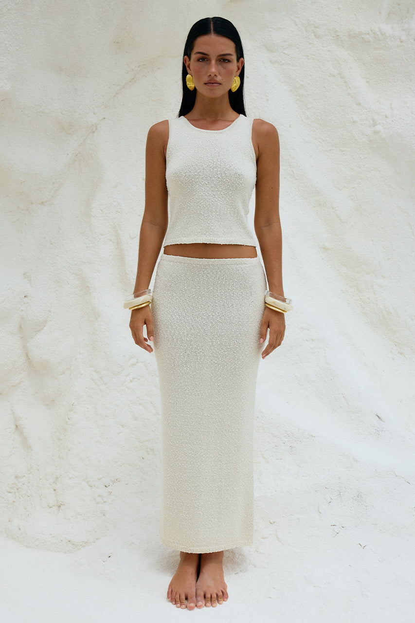 Adda Midi Skirt - Ivory - SHOPJAUS - JAUS