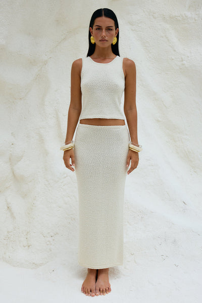Adda Midi Skirt - Ivory - SHOPJAUS - JAUS