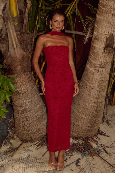 Alessi Midi Dress - Red - SHOPJAUS - JAUS