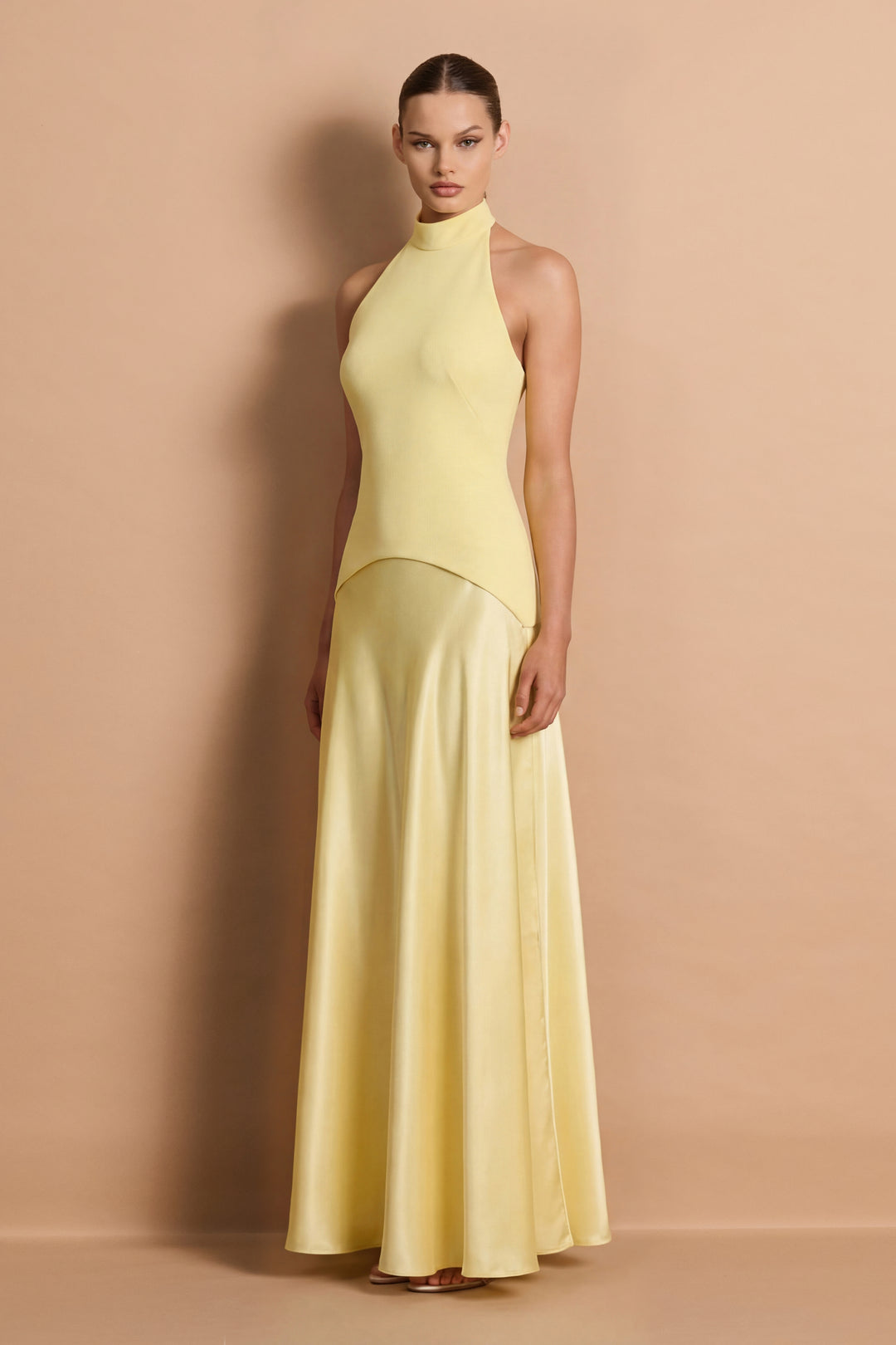Nookie Alice High Neck Maxi Dress - Lemon