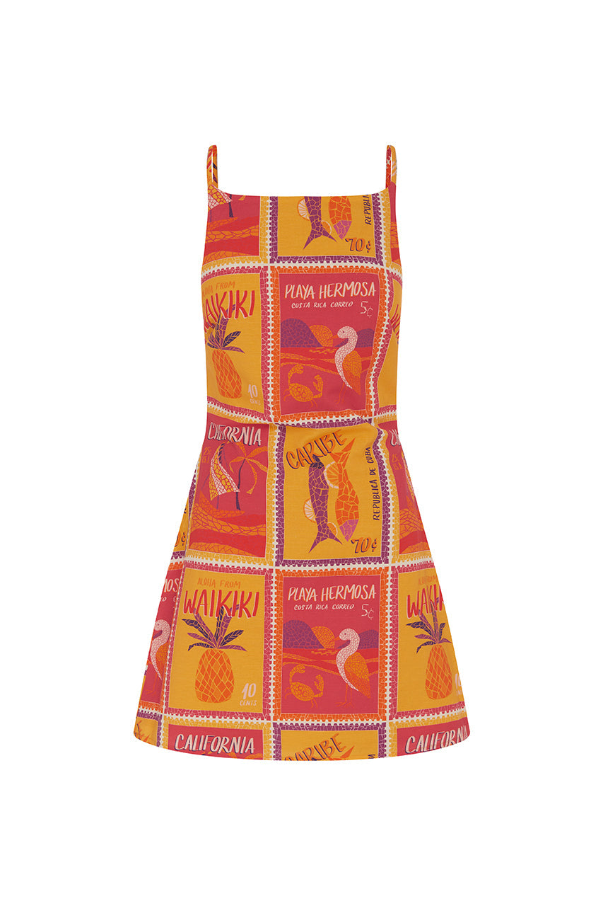 Allegra Mini Dress - Aloha Orange - SHOPJAUS - JAUS