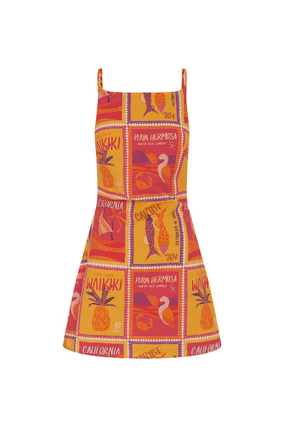 Allegra Mini Dress - Aloha Orange - SHOPJAUS - JAUS