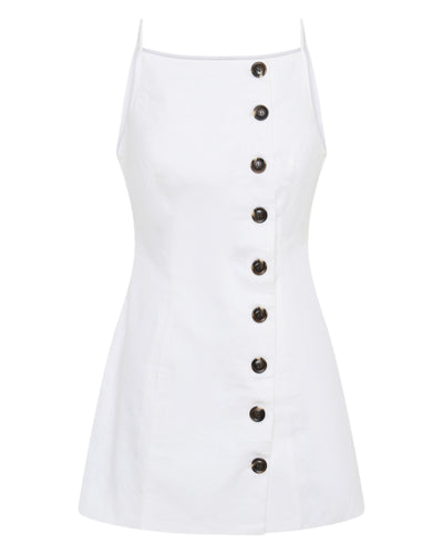 Allegra Linen Dress - White - SHOPJAUS - JAUS
