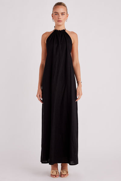 Alysse Halter Maxi Dress - Black - SHOPJAUS - JAUS