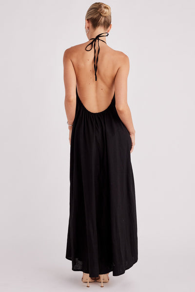 Alysse Halter Maxi Dress - Black - SHOPJAUS - JAUS