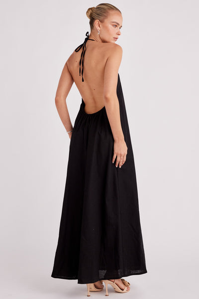 Alysse Halter Maxi Dress - Black - SHOPJAUS - JAUS