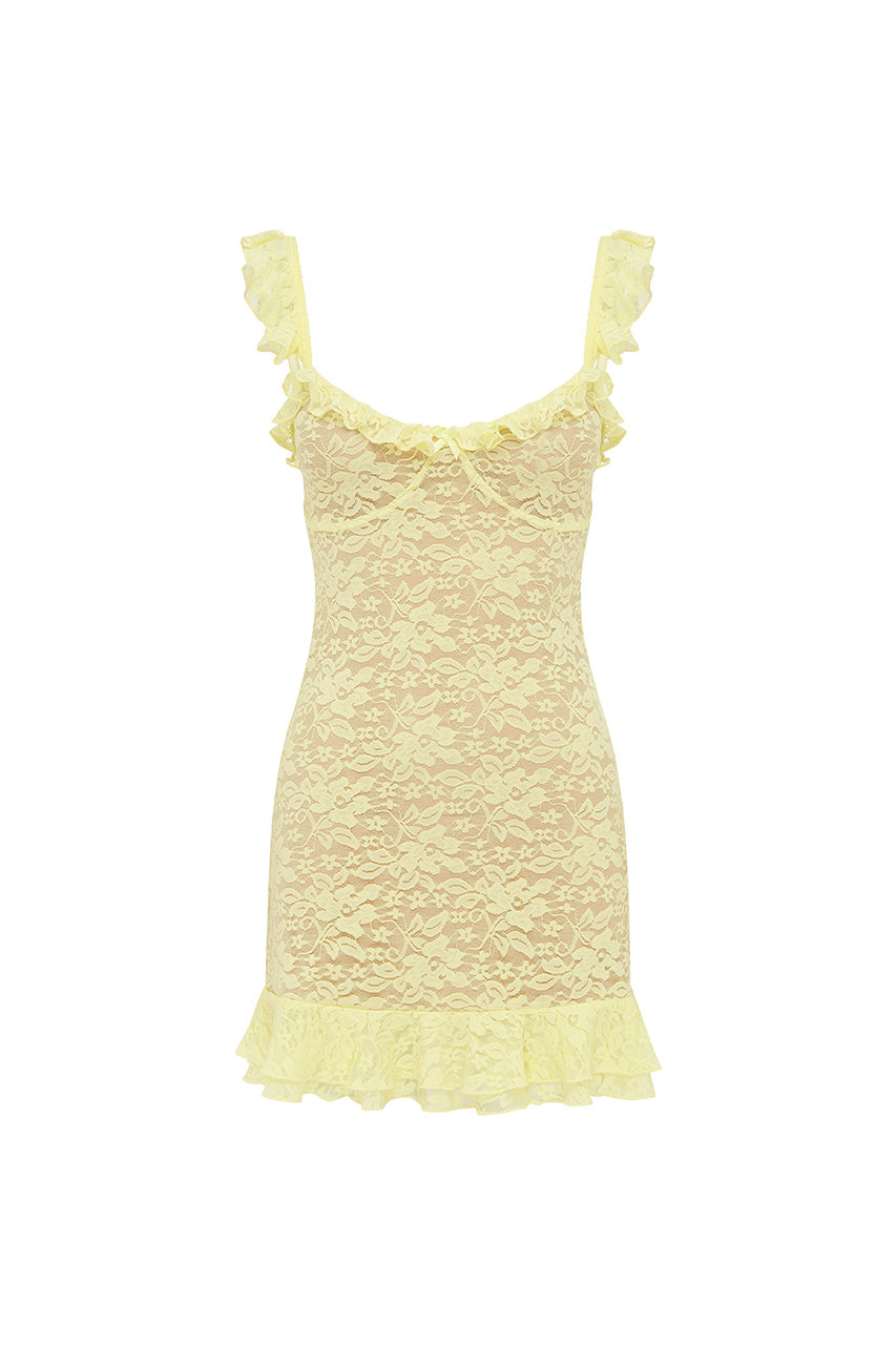 Ava Mini Dress - Lemon - SHOPJAUS - JAUS