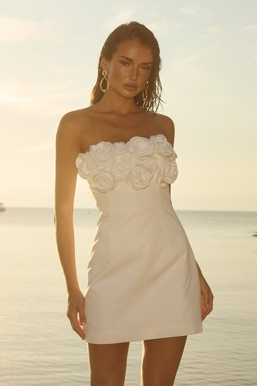 Averie Mini Dress - Ivory - SHOPJAUS - JAUS