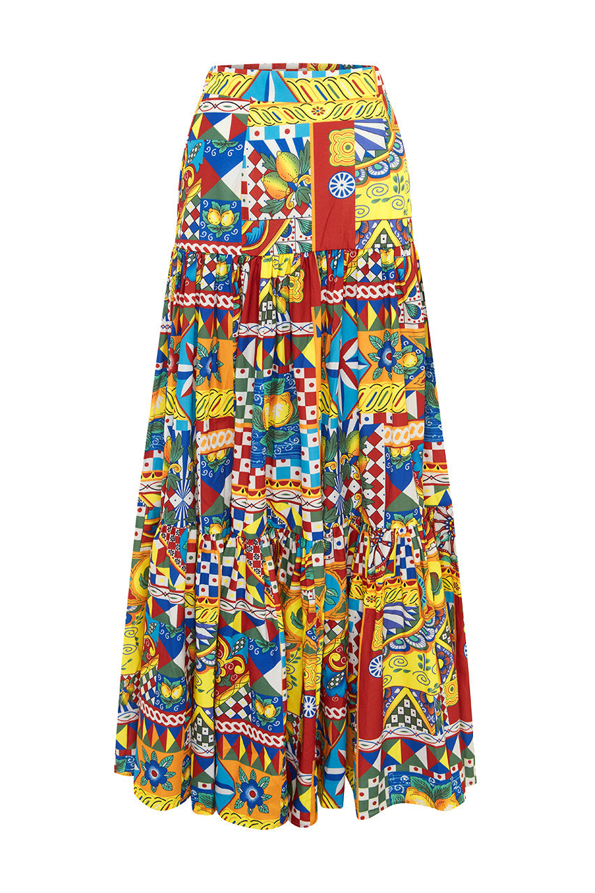 Ayla Maxi Skirt - Phaedra Print - SHOPJAUS - JAUS