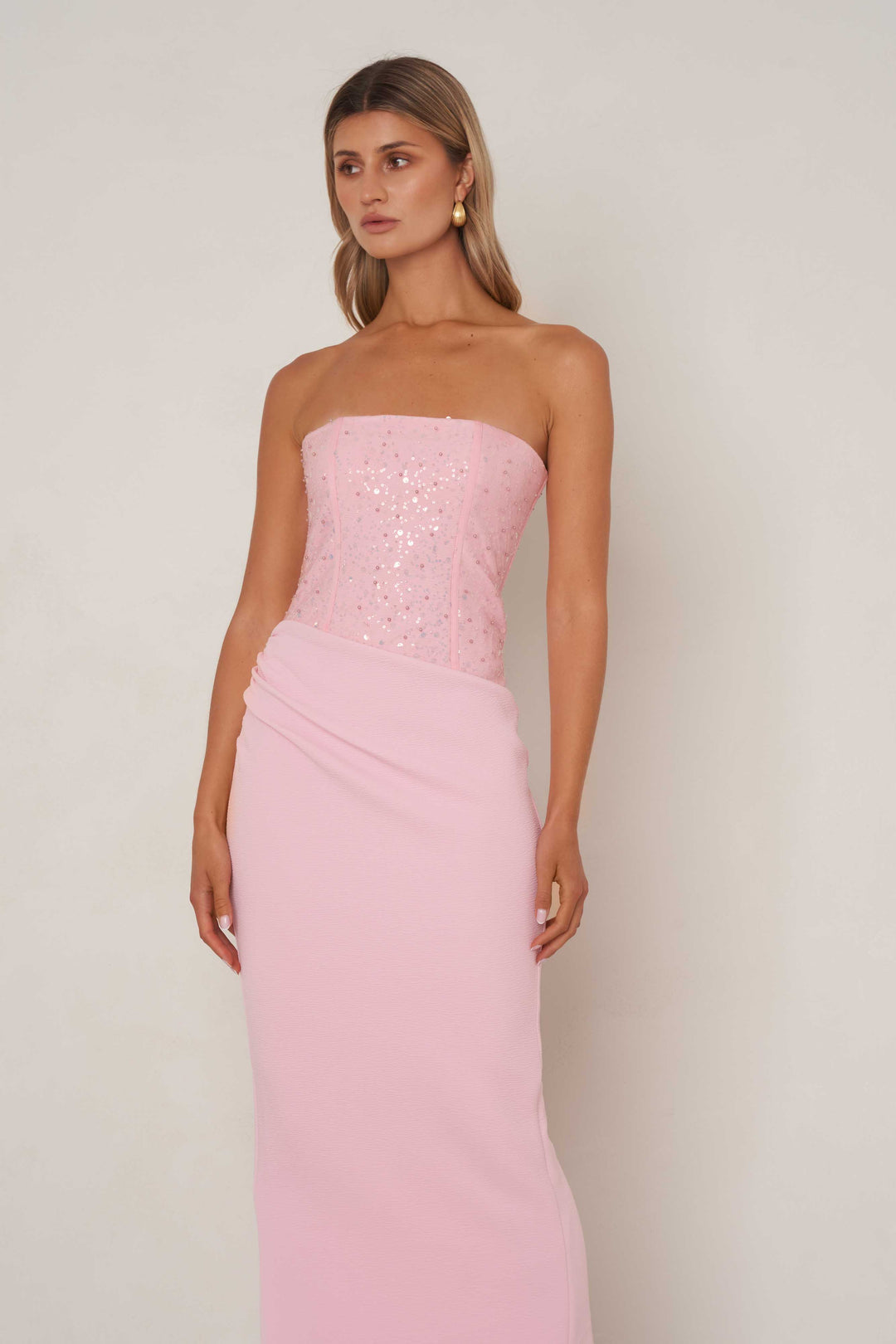 anastasiya mini dress pink Elle Zeitoune Anastasia Maxi Dress In Pink, Size 6 Au