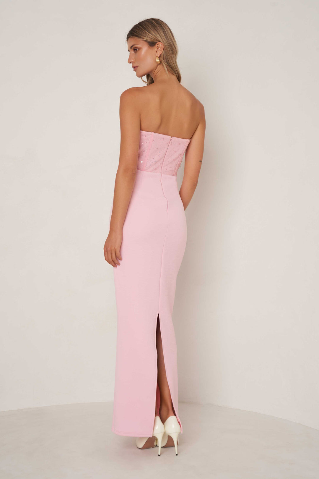 Elle Zeitoune Anastasia Maxi Dress in Pink, Size 6 AU