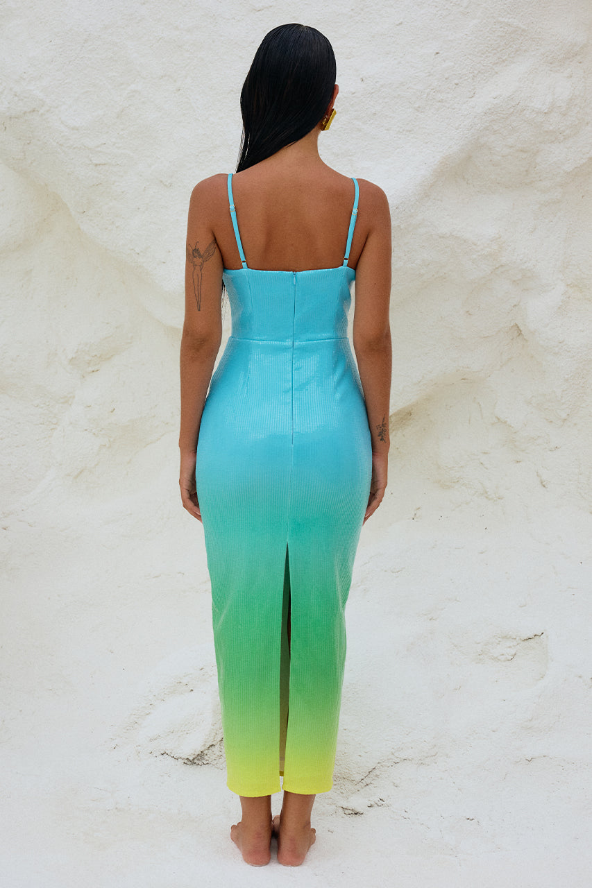 Benito Midi Dress - Blue Ombre | JAUS Benito Midi Dress - Blue Ombre | JAUS