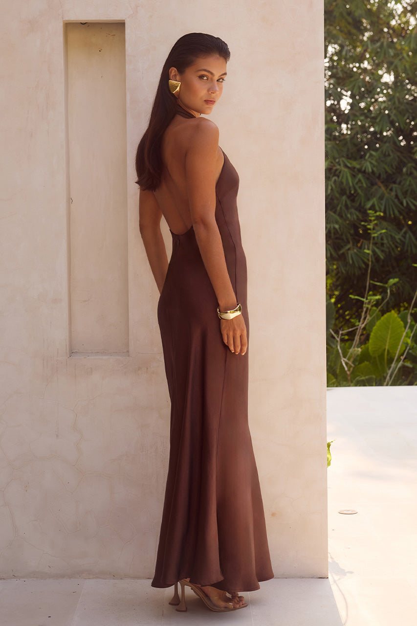 Brigitte Maxi Dress - Chocolate - XL Brigitte Maxi Dress - Chocolate - XL