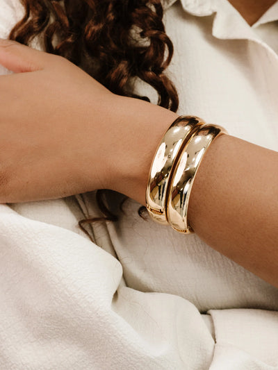 Simple Stack Bangle Set - Gold