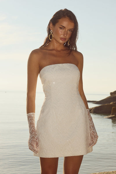 Carleti Mini Dress - Ivory - SHOPJAUS - JAUS