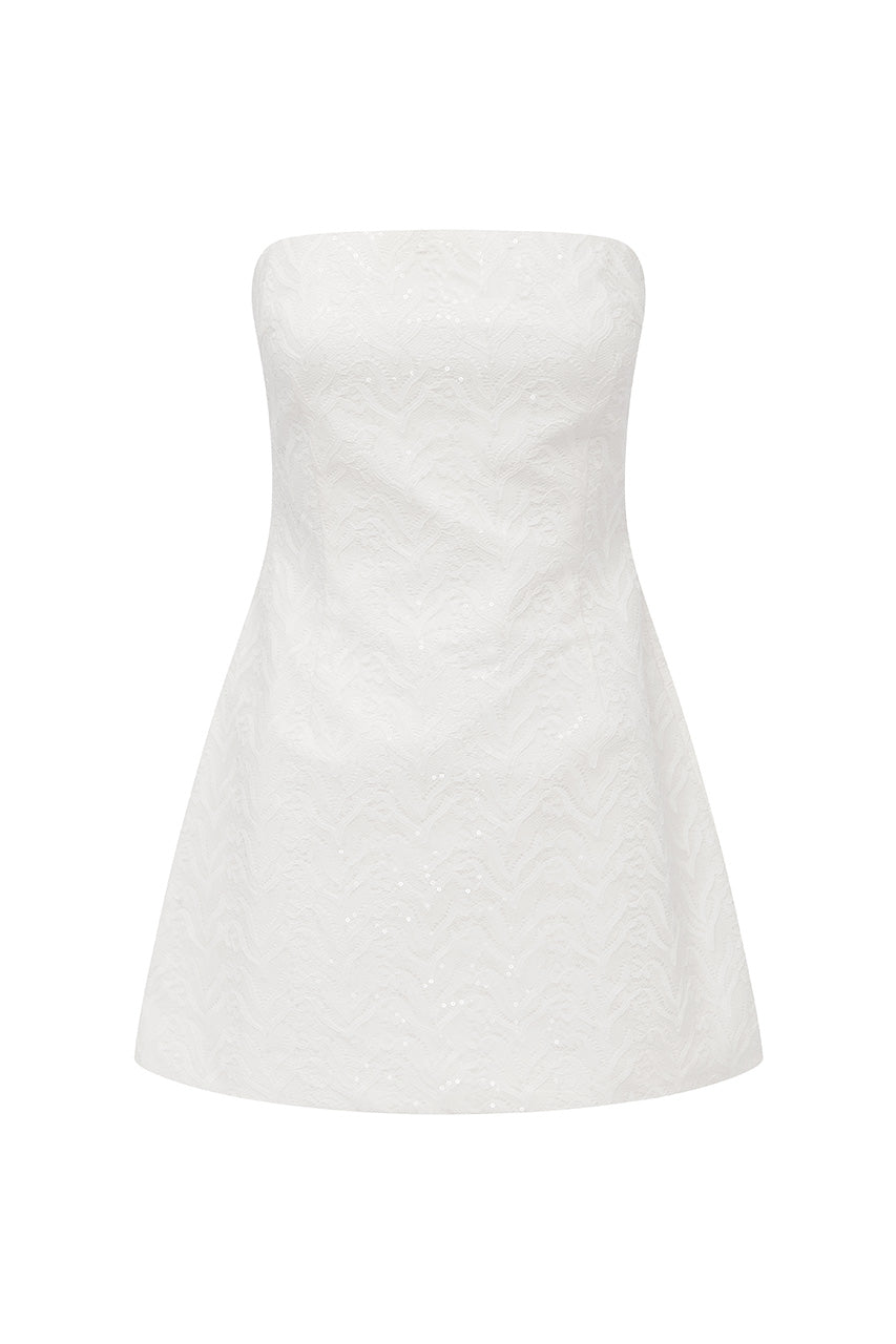 Carleti Mini Dress - Ivory - SHOPJAUS - JAUS