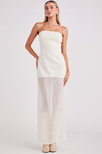 Chloe Sheer Dress - Chalk - SHOPJAUS - JAUS