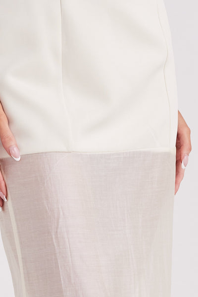 Chloe Sheer Dress - Chalk - SHOPJAUS - JAUS
