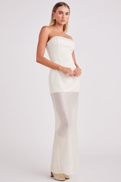 Chloe Sheer Dress - Chalk - SHOPJAUS - JAUS