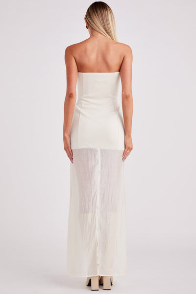 Chloe Sheer Dress - Chalk - SHOPJAUS - JAUS