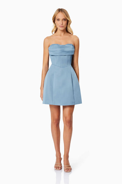 Coralie Cocktail Dress - Steel Blue - SHOPJAUS - JAUS