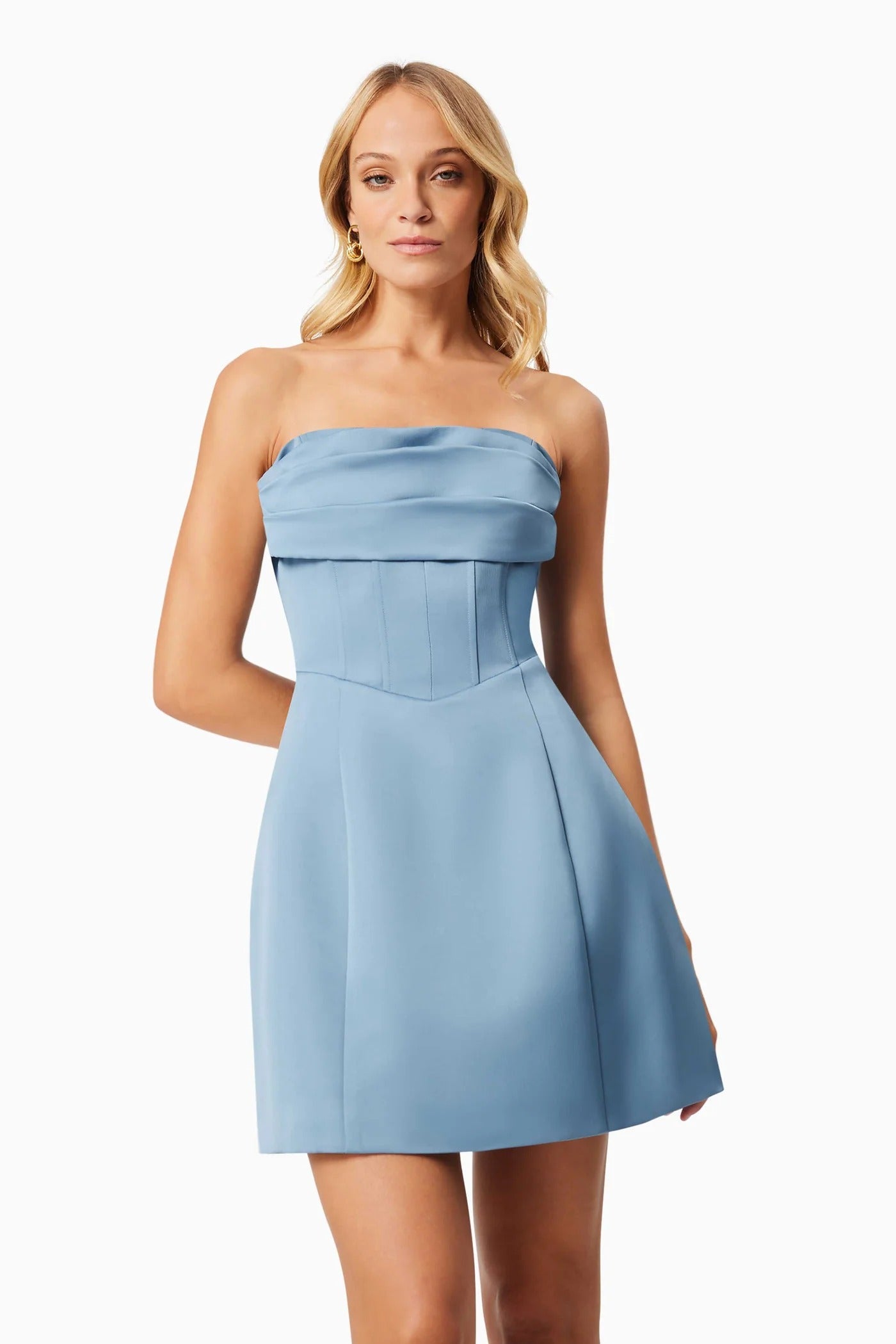 Coralie Cocktail Dress - Steel Blue - SHOPJAUS - JAUS