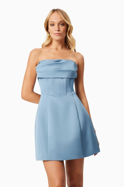 Coralie Cocktail Dress - Steel Blue - SHOPJAUS - JAUS