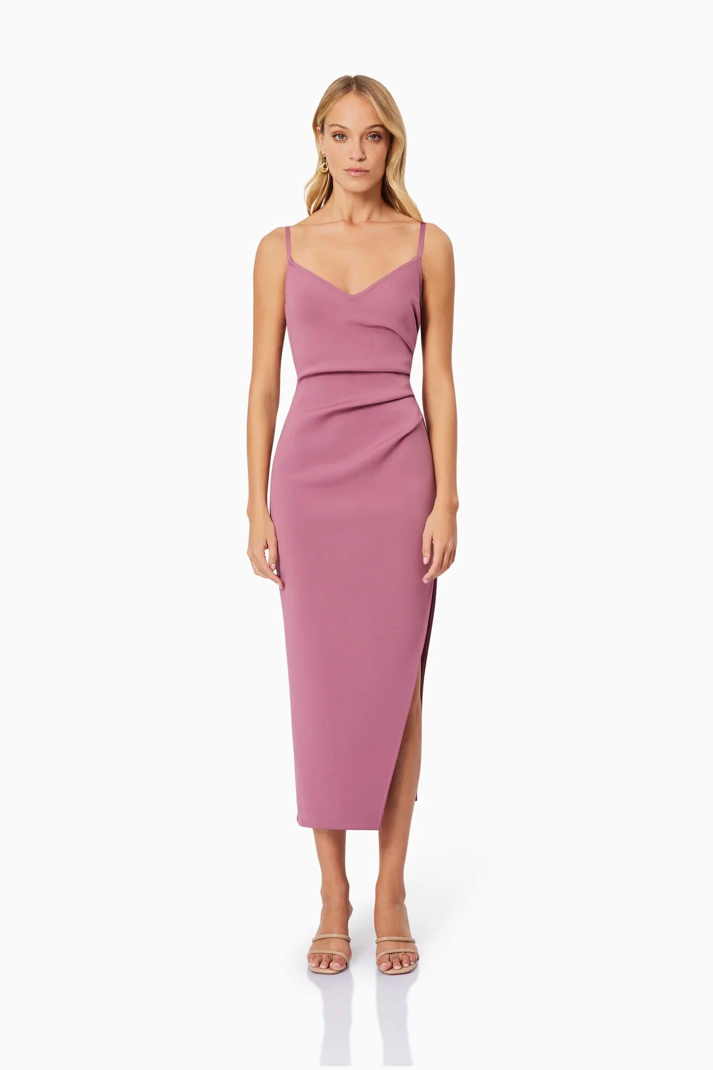 Vera Fitted Maxi Dress In Pink L / Pink