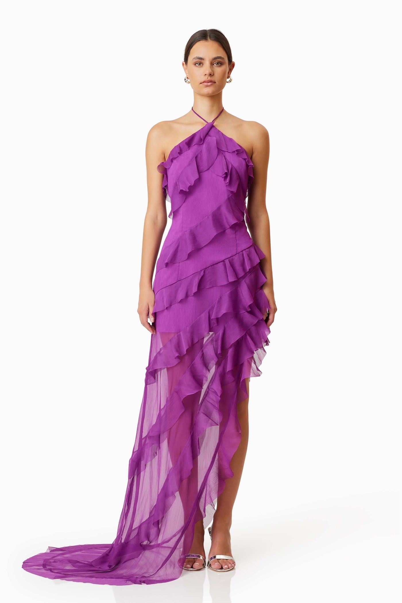 Mia Halterneck Maxi Gown - Purple - SHOPJAUS - JAUS