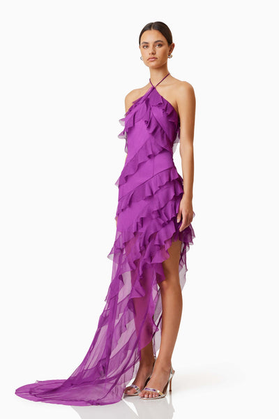 Mia Halterneck Maxi Gown - Purple - SHOPJAUS - JAUS