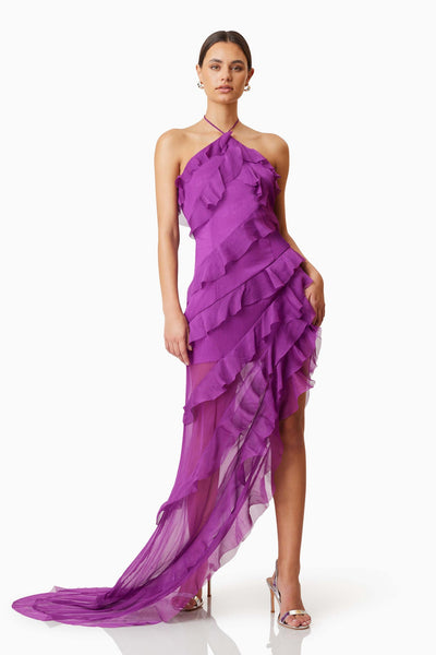 Mia Halterneck Maxi Gown - Purple - SHOPJAUS - JAUS