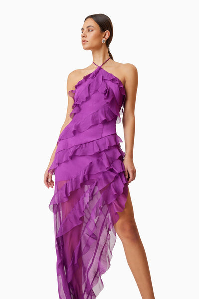 Mia Halterneck Maxi Gown - Purple - SHOPJAUS - JAUS