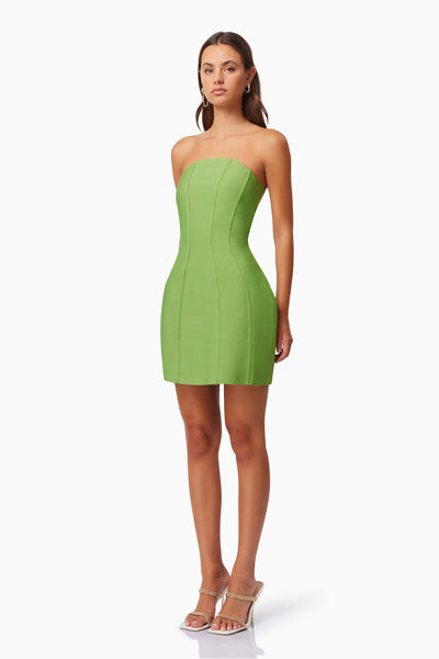 Rose Strapless Mini Dress - Green - SHOPJAUS - JAUS