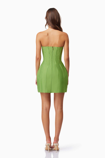 Rose Strapless Mini Dress - Green - SHOPJAUS - JAUS