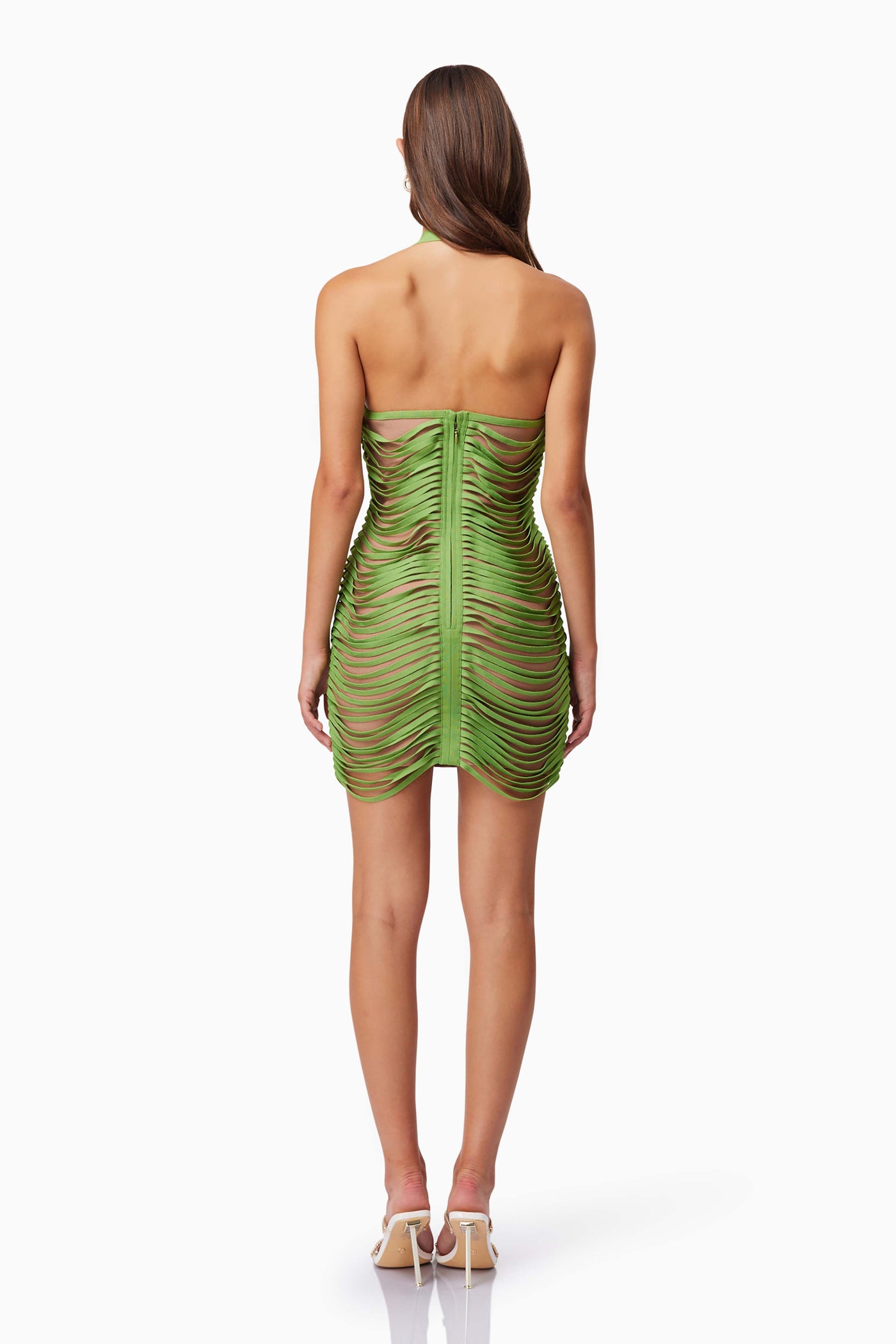 Stella Halter Neck Mini Dress - Green - SHOPJAUS - JAUS