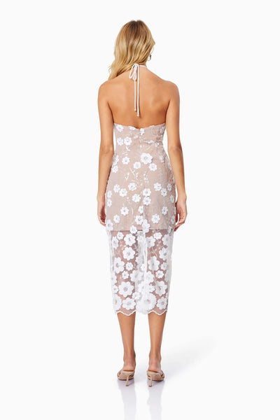 Elodie Midi Dress - Ivory/Nude - SHOPJAUS - JAUS