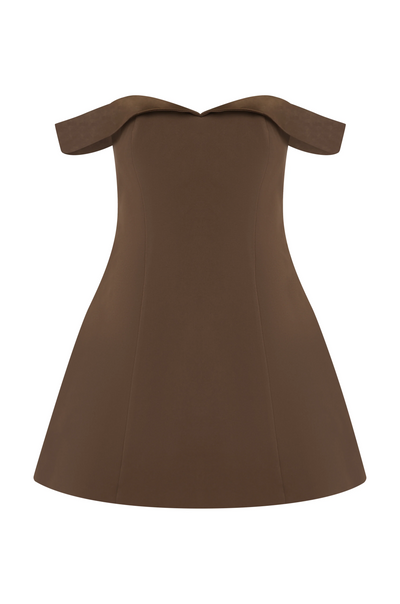 Ebony Mini Dress - Espresso - SHOPJAUS - JAUS