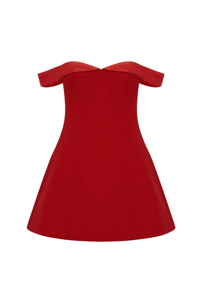 Ebony Mini Dress - Red - SHOPJAUS - JAUS