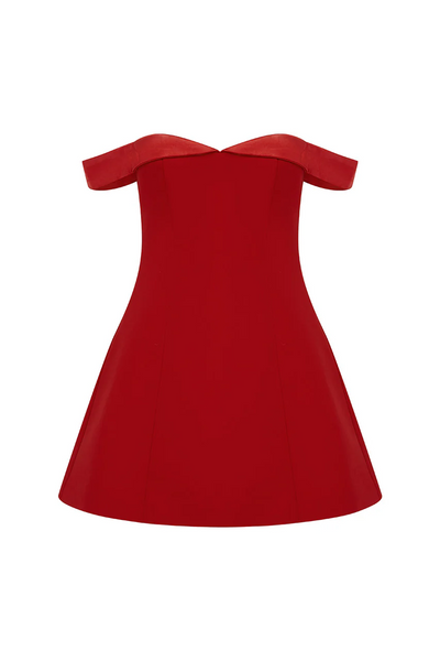 Ebony Mini Dress - Red - SHOPJAUS - JAUS