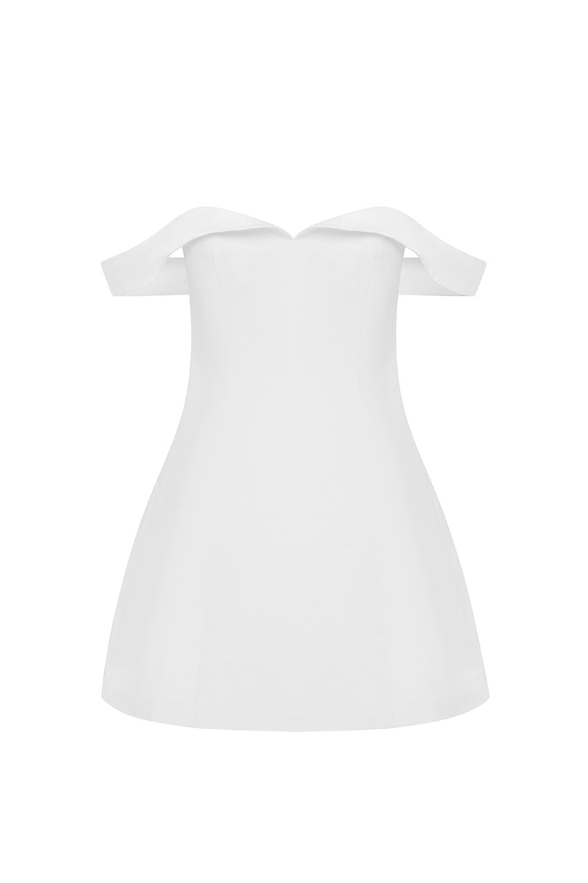Ebony Mini Dress - White - SHOPJAUS - JAUS