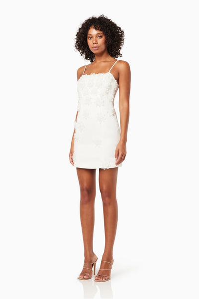 Sutton Floral Mini Dress - White - SHOPJAUS - JAUS