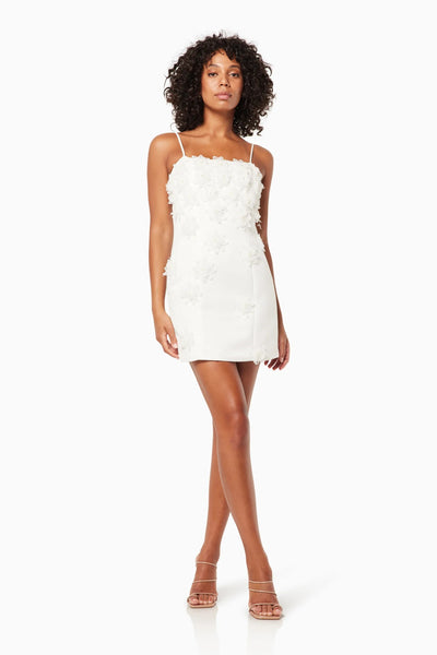 Sutton Floral Mini Dress - White - SHOPJAUS - JAUS