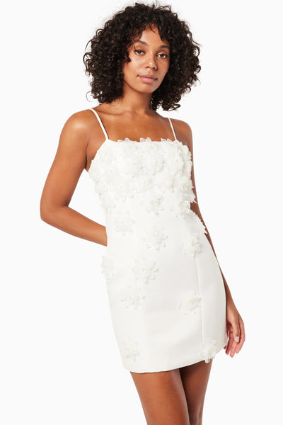 Sutton Floral Mini Dress - White - SHOPJAUS - JAUS