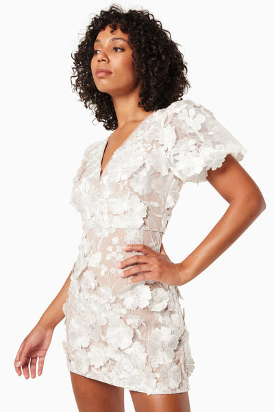 Zayla Mini Dress - Ivory/Nude - SHOPJAUS - JAUS